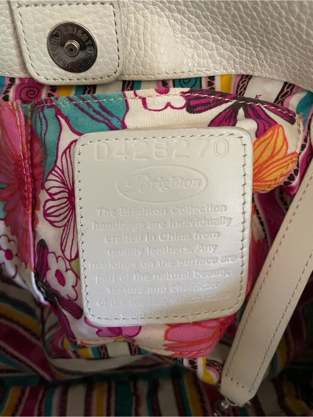 Brighton pebbled leather floral braided bag w leather appliqué’s/host pick - Picture 4 of 16